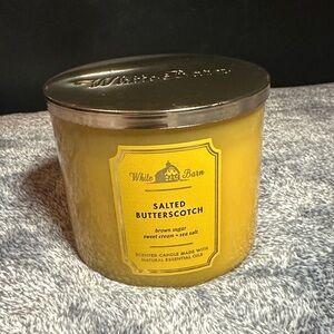 White Barn Salted Butterscotch Candle  3 wick candle